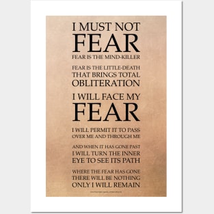Fear Is The Mind Killer, Dune Litany Posters and Art